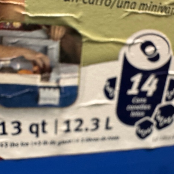 Rubbermaid The Slim Cooler 13QT/12.5L Blue With Split Lid Vintage - Picture 7 of 8